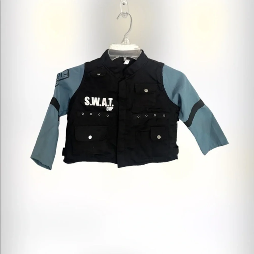 SWAT COP Toddler Halloween costume shirt long sleeve size small 4/6